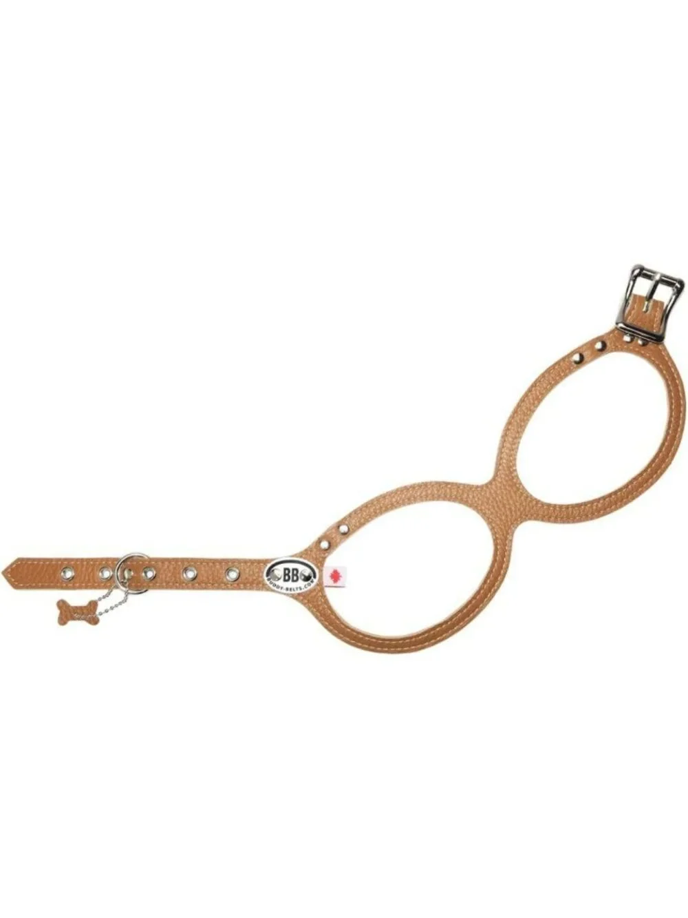Premium Leather Dog Harness - Caramel Color, Size 3.5, Adjustable & Comfortable